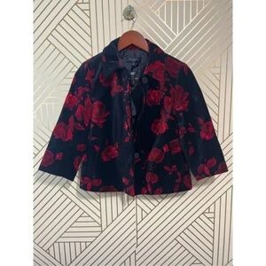Stylish Women's Clothing Bundle – Talbots Floral Blazer, August Silk Red Knit